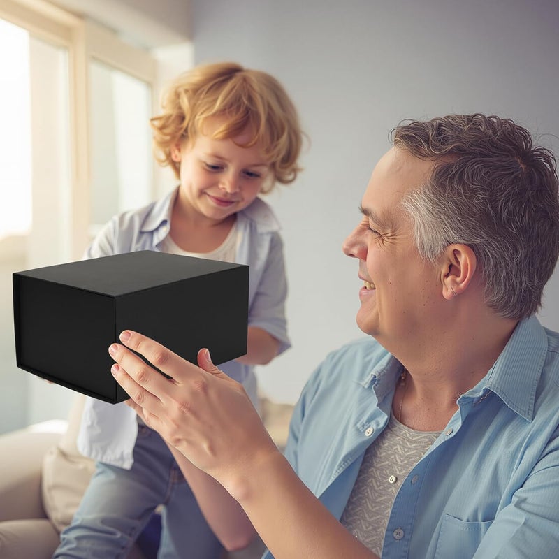 Ditwis 4 Pack 8x6x4 Inches Gift Boxes with Magnetic Closure Lids, Black Magnetic Box for Wedding, Groomsmen Bridesmaid Proposal, Birthdays, Mother's Day - Image 3